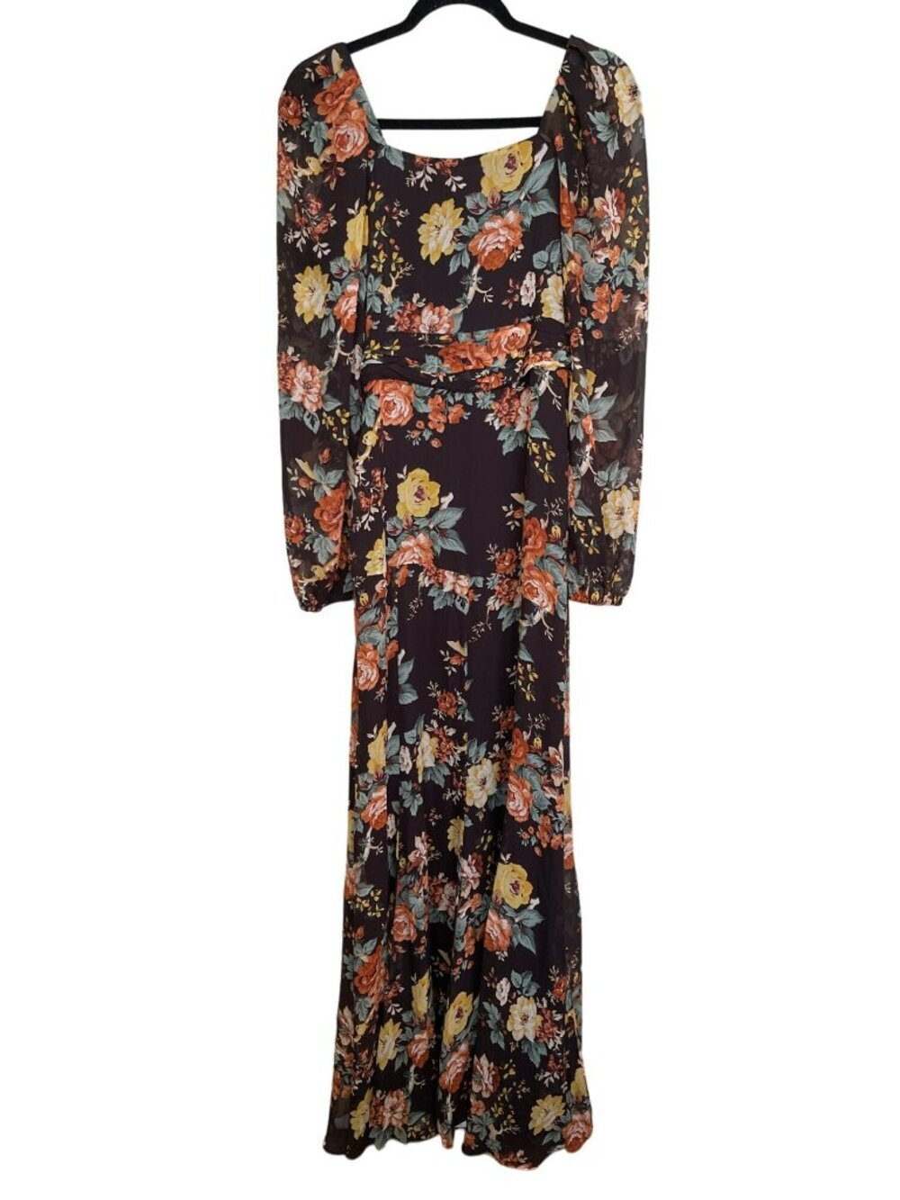 Veronica Beard $898 Silk Maxi Dress Avani Floral Chiffon Puff Sleeve Sz 2 NWT - Picture 9 of 11